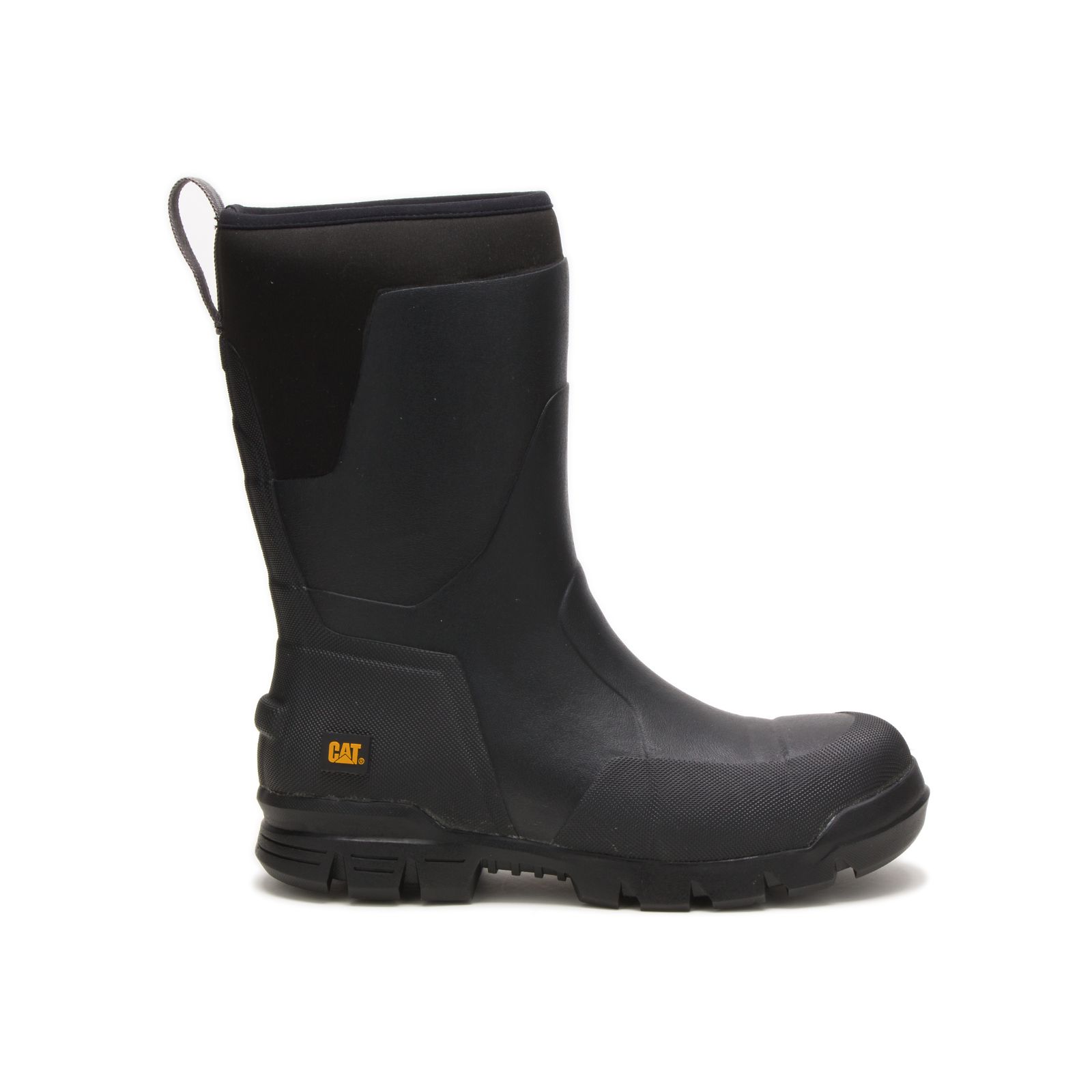 Caterpillar Boots Sale - Caterpillar Stormers 11" Steel Toe Mens Rubber Boots Black (178460-QLY)